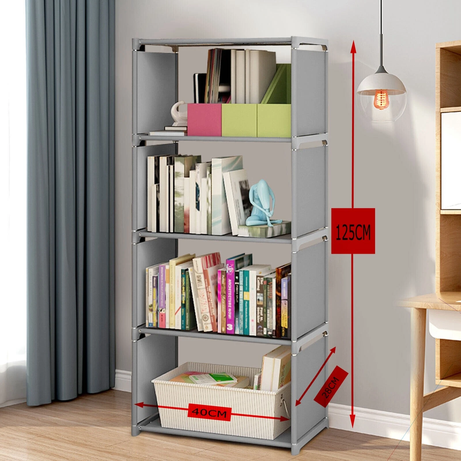 Bookshelf Storage Wall Shelf Organizer Rack Standing Shelf Units Light Duty