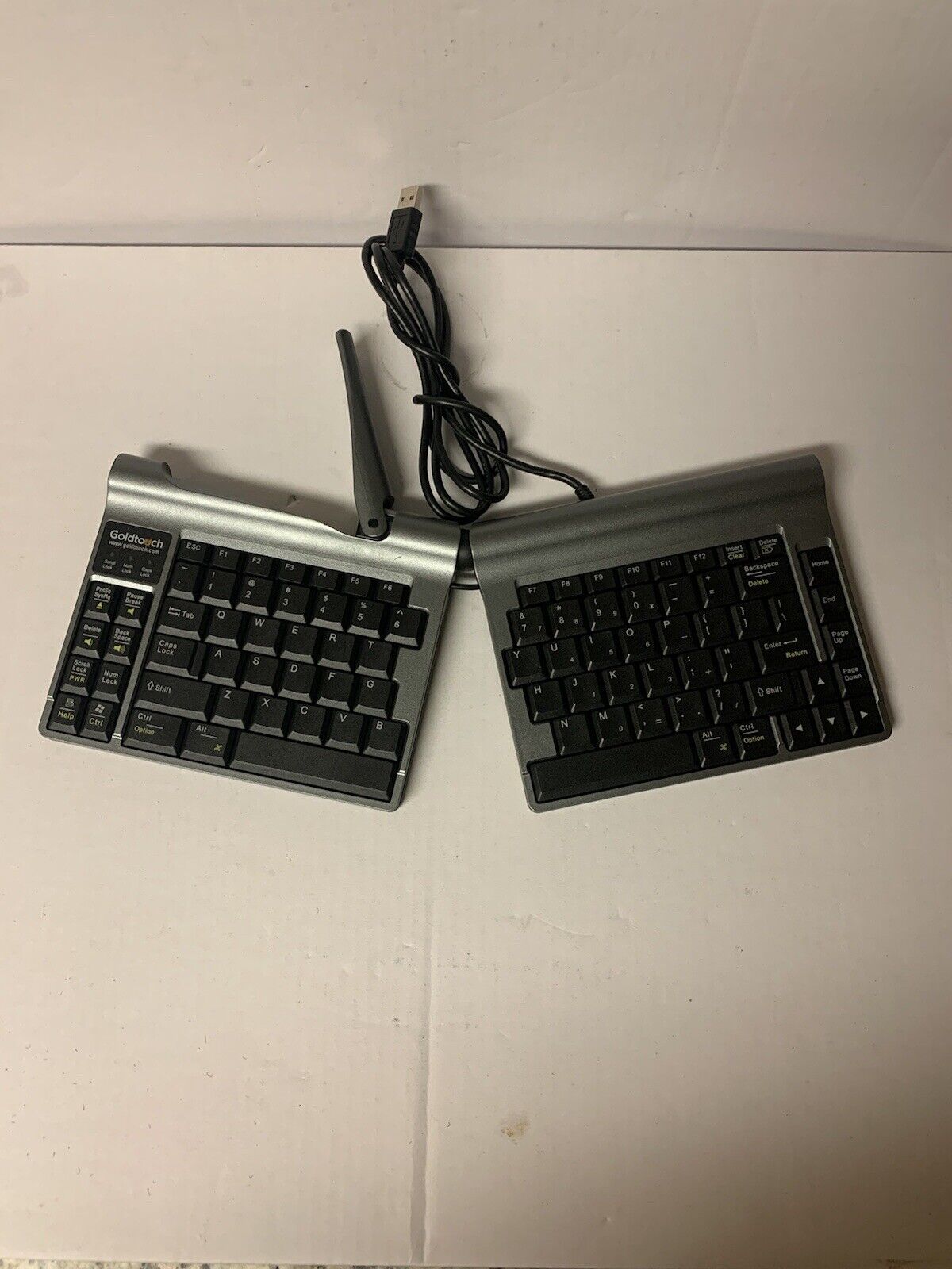 GoldTouch Keyboard GTP-0055 Portable Split Ergonomic USB PC SKS-4210UH - TESTED