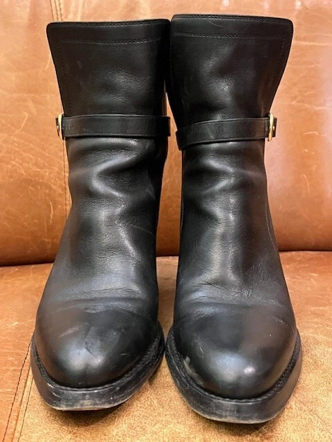 Stivaletti CELINE Jodhpur con fibbia laterale in pelle nera taglia 37 con sacchetto antipolvere