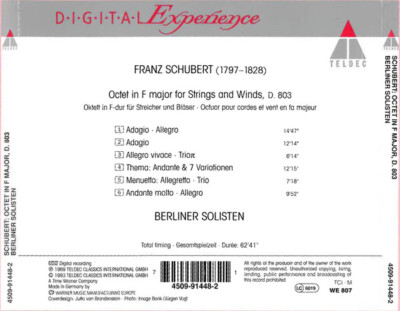 Franz Schubert - Berliner Solisten - Octet, D 803 (CD, Album, RE