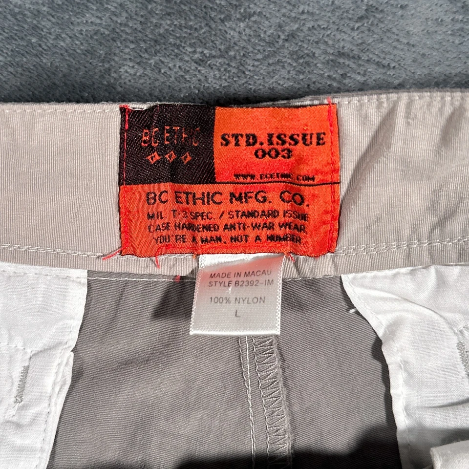 Pantalones Cortos BC Ethic Para Hombre Grandes Gris Nylon Carga Militar Utilidad Exterior De Colección Foto 3 de 4