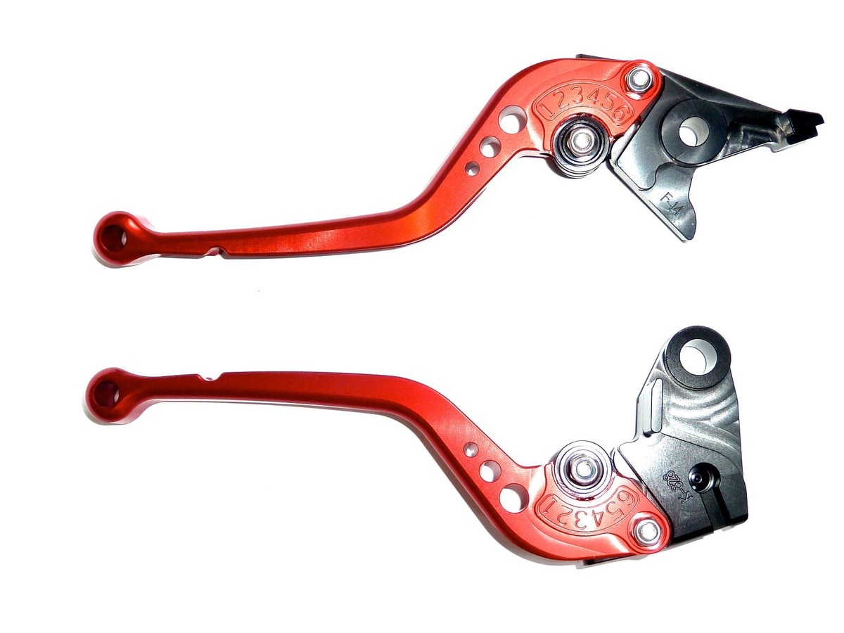KAWASAKI ZX12R 2000 - 2005 LONG RED BRAKE & CLUTCH LEVERS TRACK