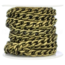 Curb Chain - 6x8mm - Antique Bronze Color - Craft Jewelry Bulk Roll - 10 50 Feet