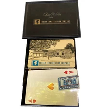 Vintage Playing Cards New NIP Trojan Construction Company Redi-Slip Stamp Brown 
