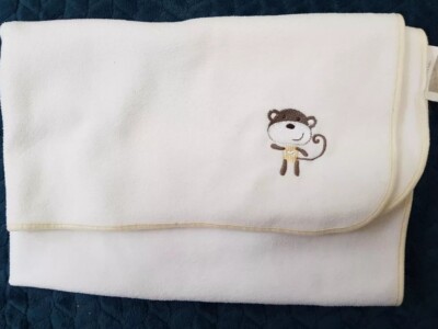 Kirkton House Fleece Pram Blanket monkey white cream Aldi UK