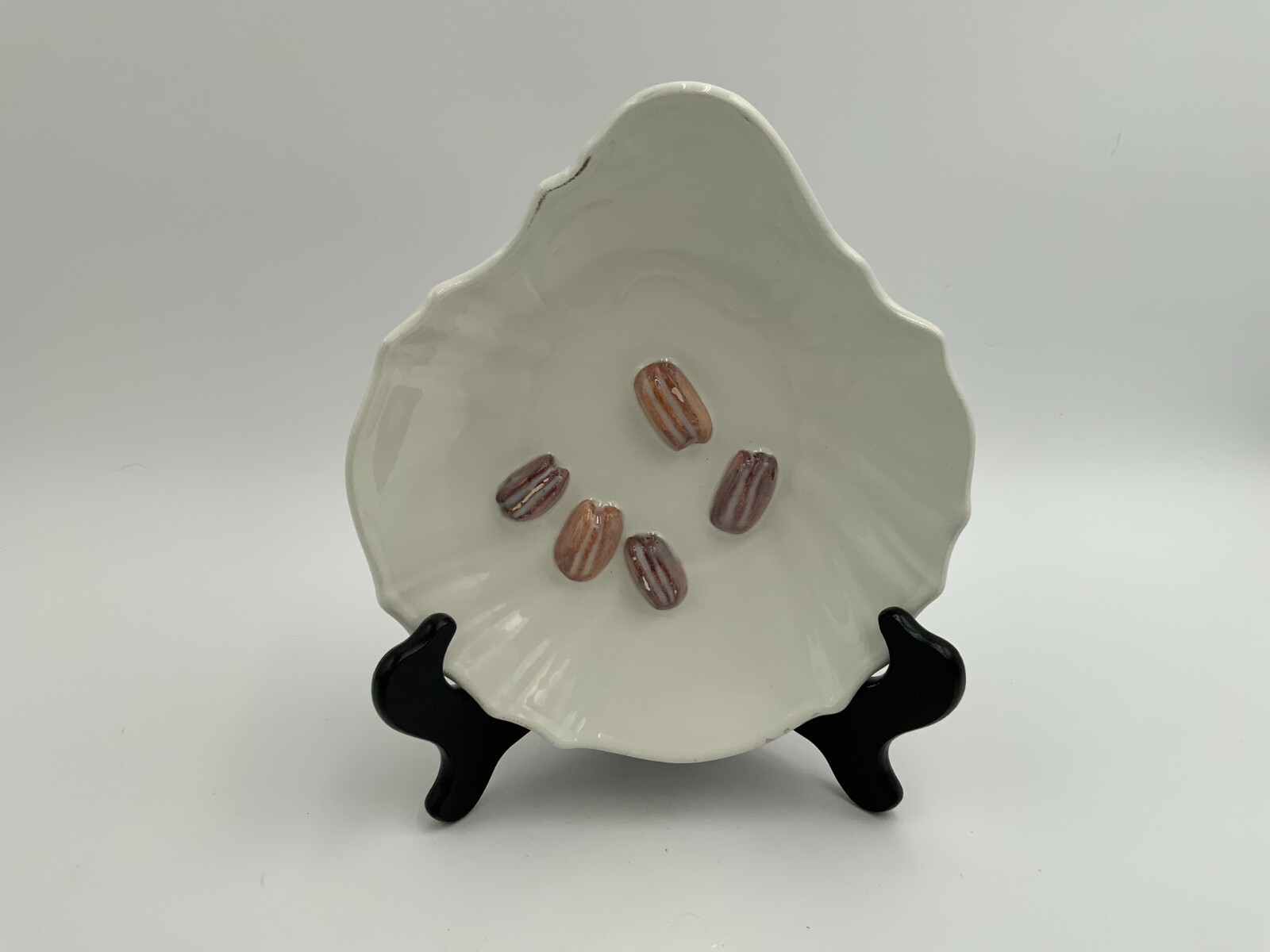 Vintage N. S. Gustin Pecan Nut Dish California Pottery Made in USA