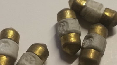 1x kurze Torpedo Sicherungen 25A,aus Keramik  7x17mm,Mercedes W108 + W109, NOS