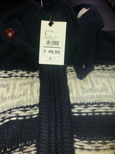 Cardigan uomo Piazza Italia tg L invernale blu bianco e rosso - Foto 11 di 12