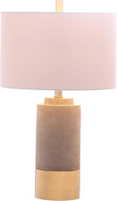 Modern 24" Grey  Gold Concrete Table Lamp Set of 2 - LED Bulbs Included