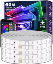 LETIANPAI Outdoor LED Strip Lights 60m Waterproof, Balcony, Exterior Led Rope