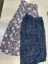  LOT 2 1980s Laura Ashley Long Skirt FLORAL Medium, Size 6 WOOL  COTTON Pocket