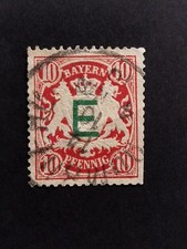Travelstamps: 1908 Germany Bayern Railway Official Overprint Stamp #O3 Used 10pf