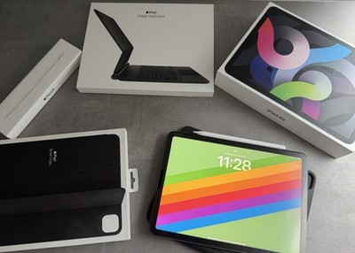 iPad Air 4 + Magic Keyboard + Apple Pencil 2 + Smart Folio