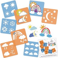 Drawing Stencils for Kids // Set of 8 pcs. // WEATHER