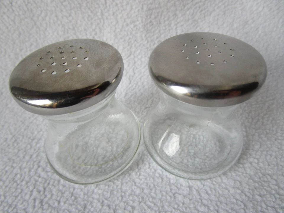 WMF Cromargan Glas Max&Moritz Salz/Pfeffer-Streuer Wagenfeld Designklassiker - Bild 1 von 4