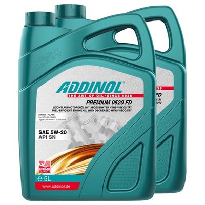 Motoröl ADDINOL 5W-20 Premium 0520 FD 2 X 5 Liter für Dodge Ford Hyundai Jeep
