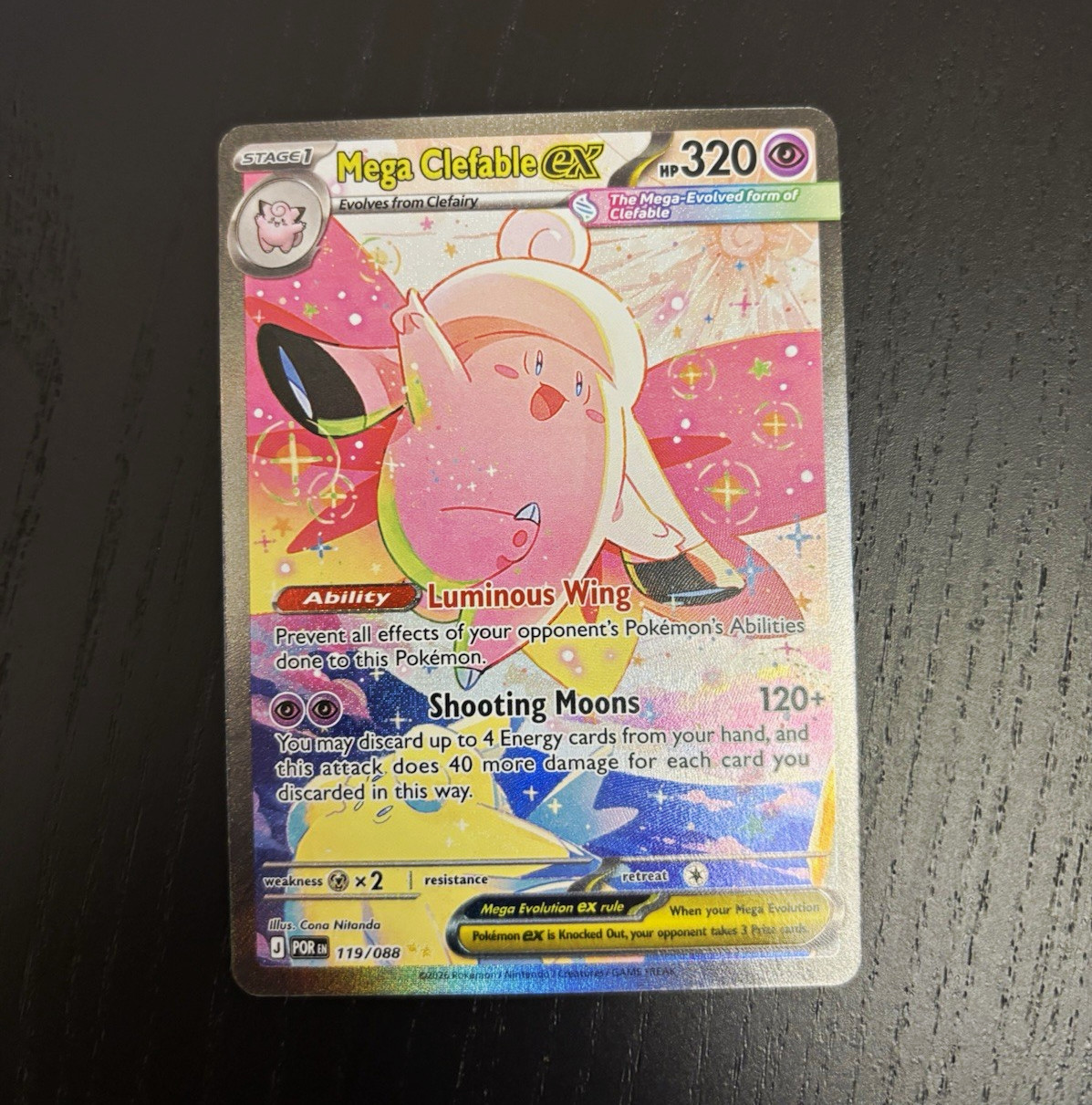 Mega Clefable EX 119/088 Holo Special Illustration Rare Perfect Order Pokemon NM