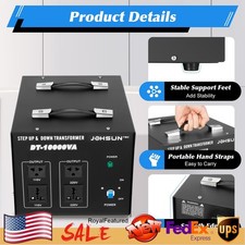 10000 Watt Voltage Converter Transformer Heavy Duty Step Up / Down 220V-110V USA