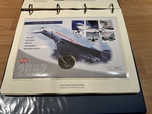 2002 GREAT BRITAIN AND ISLE OF MAN AIRLINES SILVER COIN FIRST DAY COVER