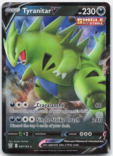 Tyranitar V 097/163 Holo Ultra Rare Battle Styles Pokemon Near Mint