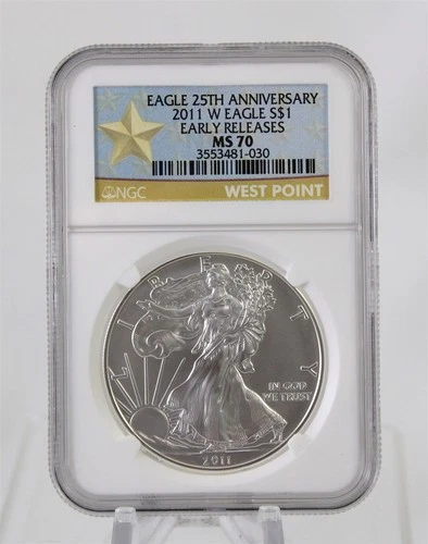 2011-W West Point US Silver Eagle 25th Anniversary NGC MS 70 Early Release