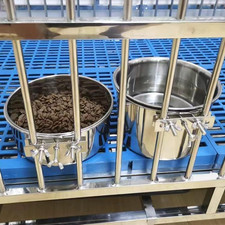 Dog Crate Water Bowl No Spill, 2 Pack Stainless Steel Large Dog Bowls, Hanging D