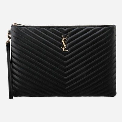 Saint Laurent Monogram Clutch Bag Large Handle Schwarz 440222 CWU01 145987609