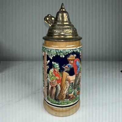 Vintage Golden Crown E & R Beer Stein with Lid