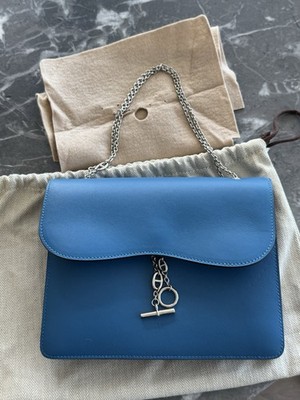 Rare Hermès Catenina Bag In Bleu de Galice S7 Swift Palladium Hardware