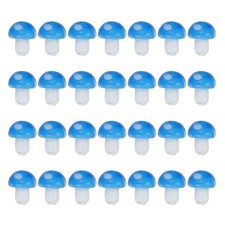 0.6" x 0.5" Cute Mushroom Beads, 28 Pcs Small Glass Beads, Blue