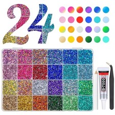 24000Pcs 24 Color 3mm Flatback Rhinestones Cr...