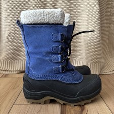Lands End Boys Winter Snow Boots Size 13 Kids Blue Insulated Lined Expedition