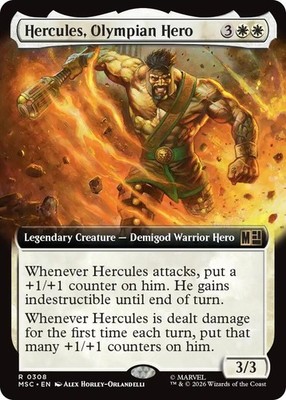 Hercules, Olympian Hero (Extended Art) Commander: Marvel Super Heroes 308 R N...