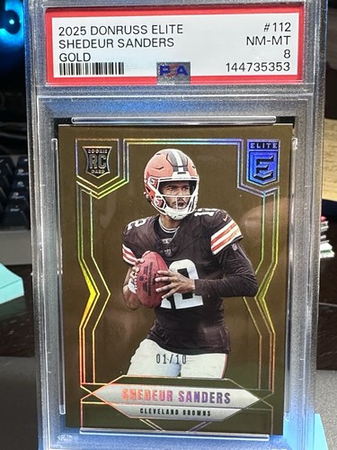 Shedeur Sanders [Gold] #112 2025 Panini Donruss Elite card