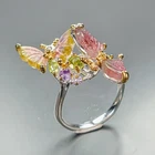 Recommend AAA ring Natural Tourmaline Ring 925 Sterling Silver Size 7 /R475310