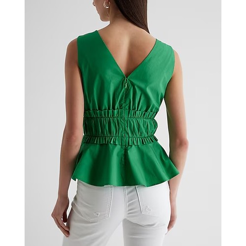Express V-neck Ruffle Peplum Tank Top M - Picture 3 of 8