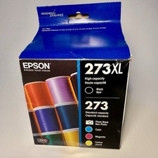 Epson 273XL/273 Claria Black, B/C/M/Y Color Ink Cartridges 5-Pack Exp 2023