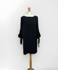 H&M Dress Size UK 8 Black Tie Sleeve Formal Smart Work Office Classic Womens