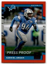 2017 Donruss #265 Ezekiel Ansah Press Proof Red Detroit Lions