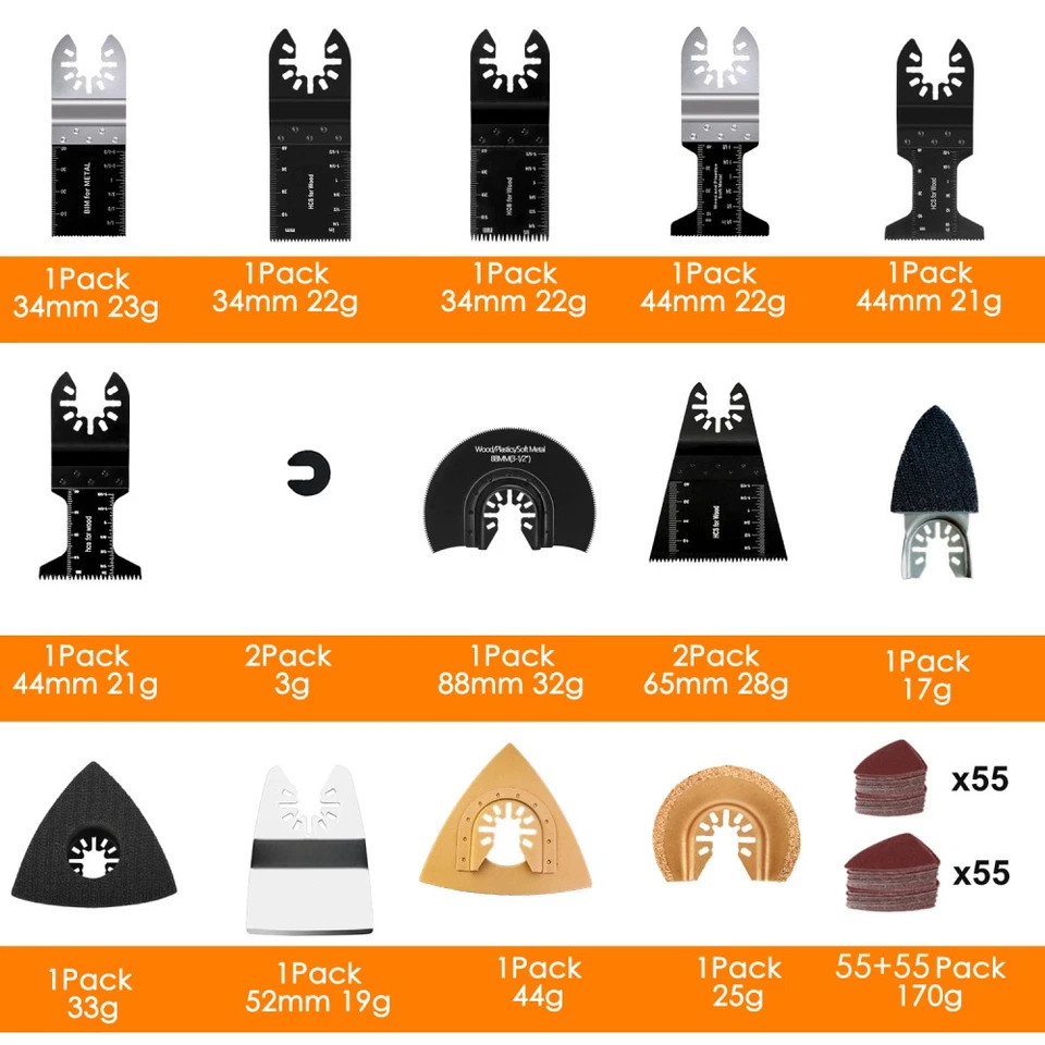 126x Sägeblatt Multifunktionswerkzeug Zubehör Set Multitool für DeWalt Makita DE - Bild 2 von 4
