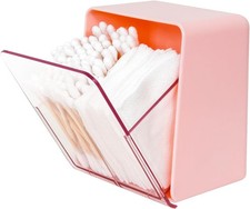 Q tip Holder W/ 2 Compartments Plastic Cotton Swab Holder Clear Qtip Organizer