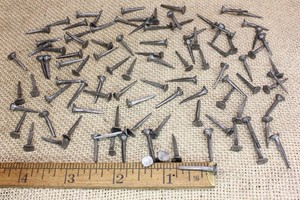 3/4” square NAILS 100 quantity round small flat head brads vintage antique style