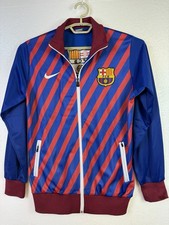 Nike Dry FC Barcelona FCB Jacket Womens Sz XL Blue Zip-up Soccer Track Dri-fit