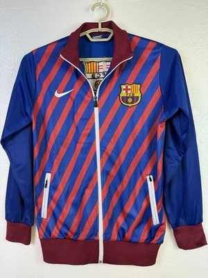 Nike Dry FC Barcelona FCB Jacket Womens Sz XL Blue Zip-up Soccer Track Dri-fit