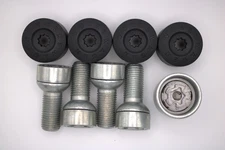 Genuine Volkswagen Lockable Wheel Bolt Set 1K0-698-137-A Anti-Theft 4 Lug 4 Caps