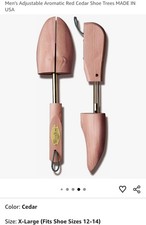 Woodlore Cedar Shoe Tree Size XL Fits Shoes Sizes 12-14 Made In USA Springloade