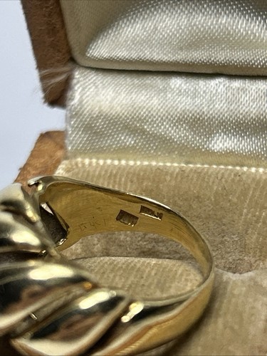 Vintage Tiffany & Co 18k Solid Yellow Gold Italy Open Ribbed Dome Ring - Picture 9 of 13
