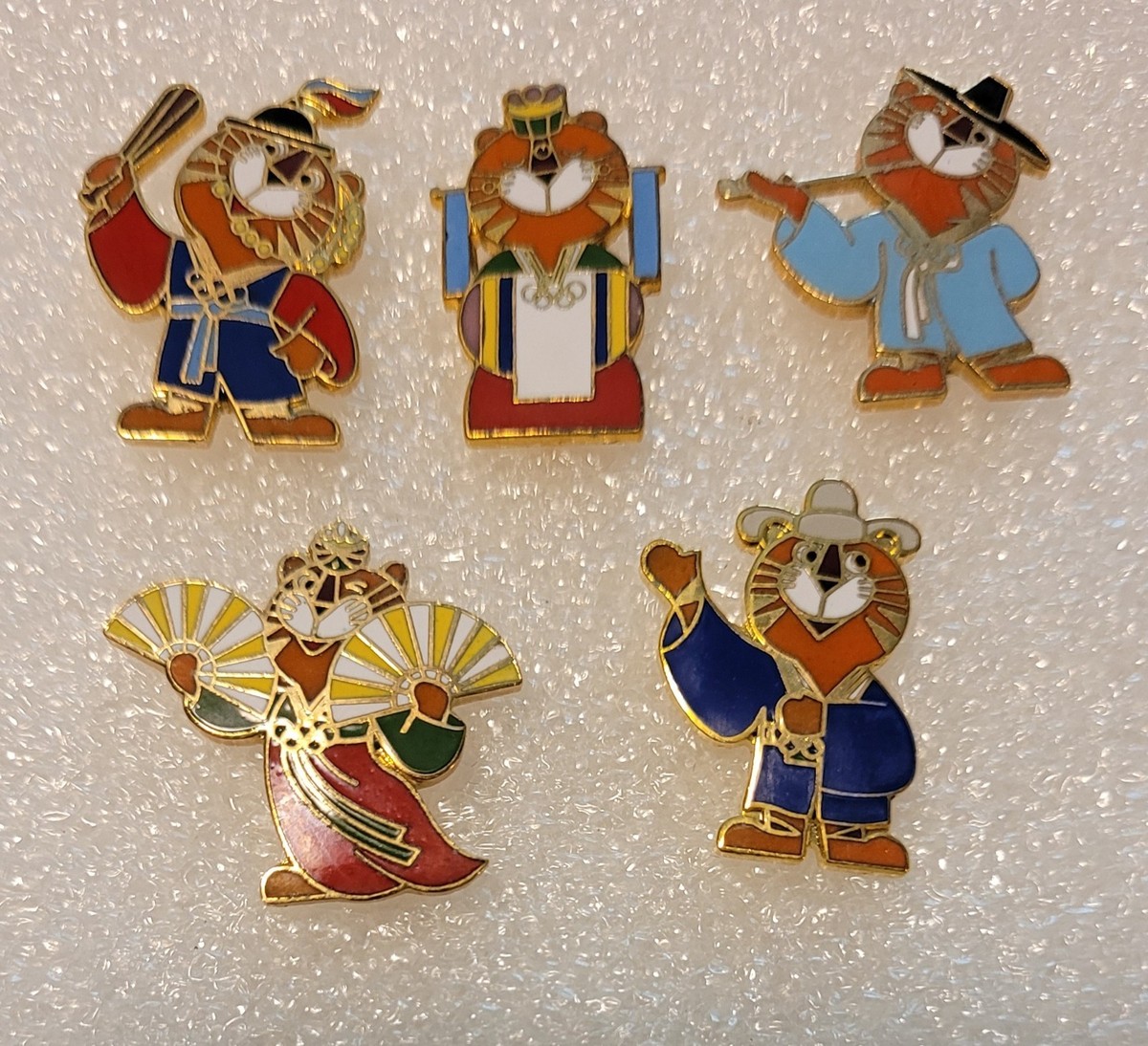 SEOUL 1988 OLYMPIC HODORI MASCOT 5 PIN SET | eBay