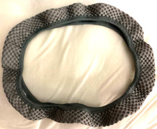 Steering Wheel Cover Vehicle Gray Two Tone Square 3d Patterned Comfortable Lined