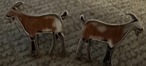 Goat Stud Earrings With Case